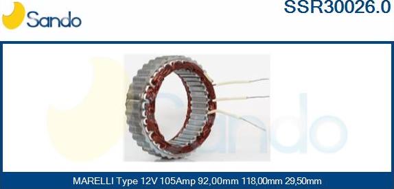 Sando SSR30026.0 - Stator, alternator furqanavto.az