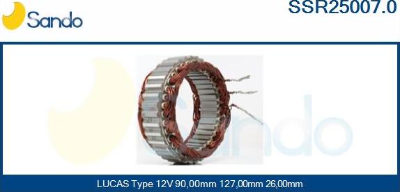 Sando SSR25007.0 - Stator, alternator furqanavto.az