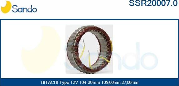 Sando SSR20007.0 - Stator, alternator furqanavto.az