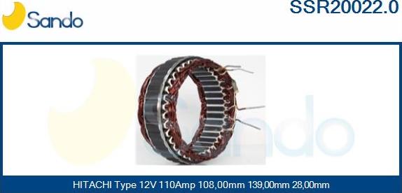 Sando SSR20022.0 - Stator, alternator furqanavto.az