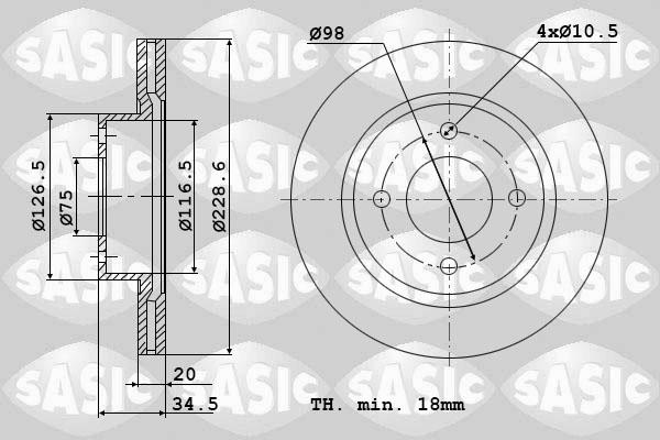 Sasic 9004412J - Əyləc Diski furqanavto.az