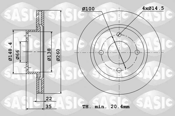 Sasic 9004372J - Əyləc Diski furqanavto.az