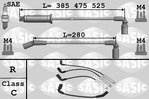 Sasic 9286058 - Alovlanma kabeli dəsti furqanavto.az