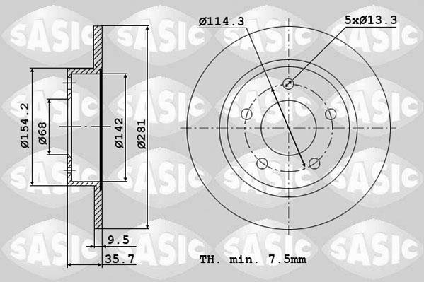 Sasic 6106352 - Əyləc Diski furqanavto.az