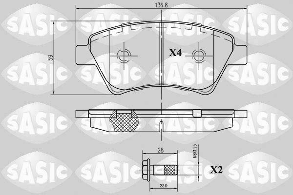 Sasic 6214006 - Əyləc altlığı dəsti, əyləc diski furqanavto.az