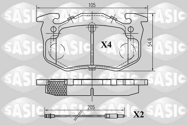 Sasic 6214001 - Əyləc altlığı dəsti, əyləc diski furqanavto.az