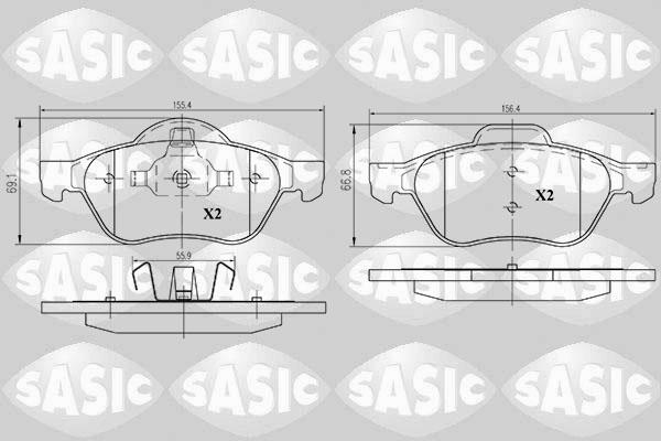 Sasic 6214018 - Əyləc altlığı dəsti, əyləc diski furqanavto.az