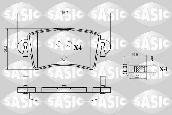 Sasic 6214013 - Əyləc altlığı dəsti, əyləc diski furqanavto.az