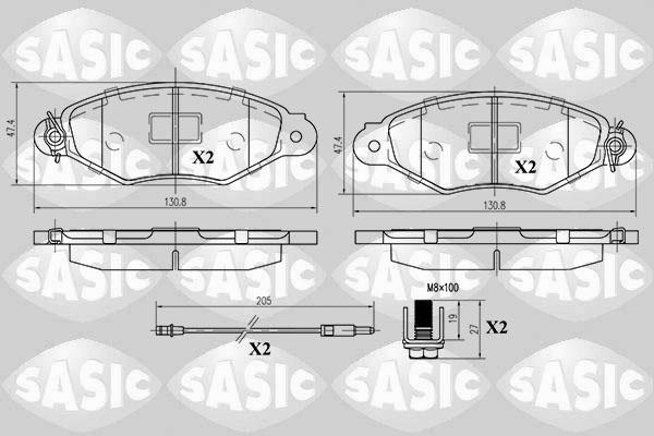 Sasic 6214012 - Əyləc altlığı dəsti, əyləc diski furqanavto.az