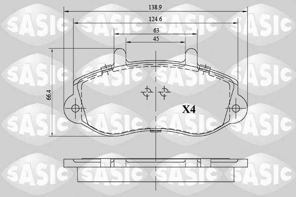 Sasic 6214033 - Əyləc altlığı dəsti, əyləc diski furqanavto.az