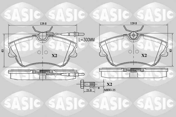 Sasic 6214028 - Əyləc altlığı dəsti, əyləc diski furqanavto.az