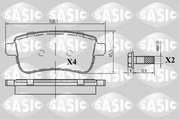 Sasic 6214023 - Əyləc altlığı dəsti, əyləc diski furqanavto.az