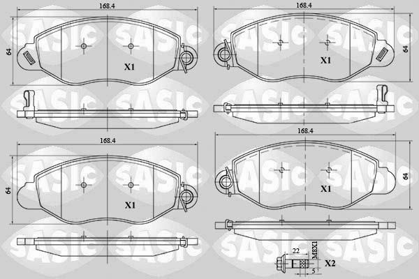 Sasic 6216058 - Əyləc altlığı dəsti, əyləc diski furqanavto.az