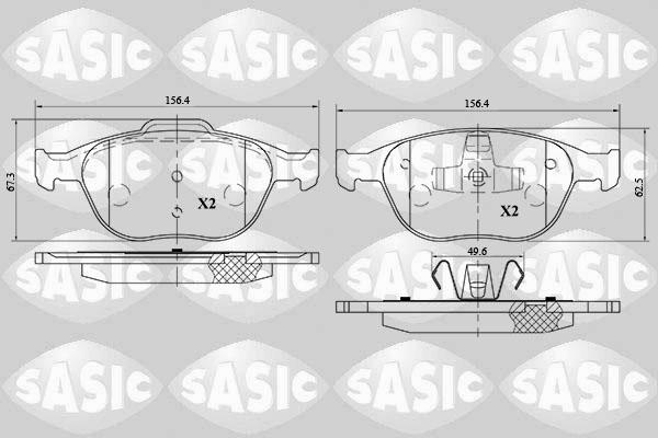 Sasic 6216068 - Əyləc altlığı dəsti, əyləc diski furqanavto.az