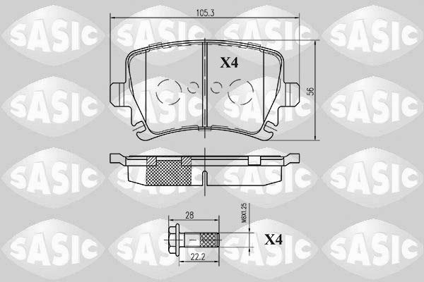 Sasic 6216003 - Əyləc altlığı dəsti, əyləc diski furqanavto.az