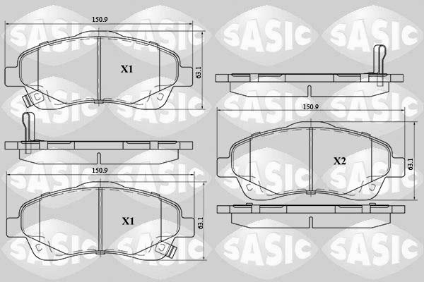 Sasic 6216017 - Əyləc altlığı dəsti, əyləc diski furqanavto.az