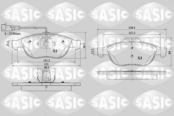 Sasic 6216089 - Əyləc altlığı dəsti, əyləc diski furqanavto.az