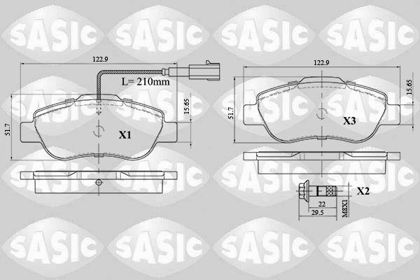 Sasic 6216085 - Əyləc altlığı dəsti, əyləc diski furqanavto.az