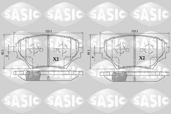 Sasic 6216082 - Əyləc altlığı dəsti, əyləc diski furqanavto.az