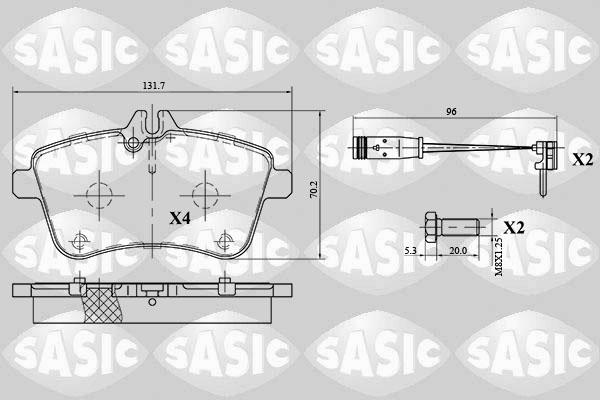 Sasic 6216034 - Əyləc altlığı dəsti, əyləc diski furqanavto.az