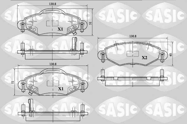 Sasic 6216035 - Əyləc altlığı dəsti, əyləc diski furqanavto.az