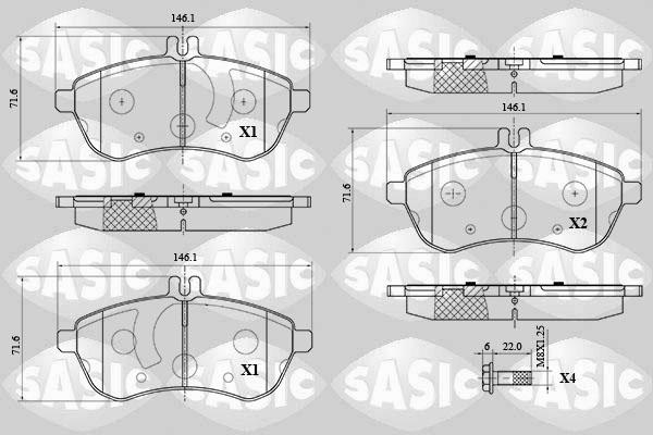 Sasic 6216070 - Əyləc altlığı dəsti, əyləc diski furqanavto.az