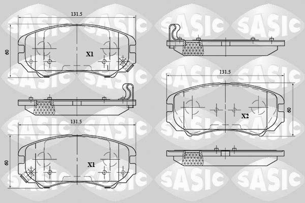 Sasic 6216071 - Əyləc altlığı dəsti, əyləc diski furqanavto.az