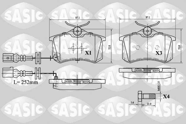 Sasic 6216077 - Əyləc altlığı dəsti, əyləc diski furqanavto.az