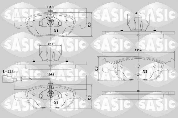 Sasic 6216150 - Əyləc altlığı dəsti, əyləc diski furqanavto.az