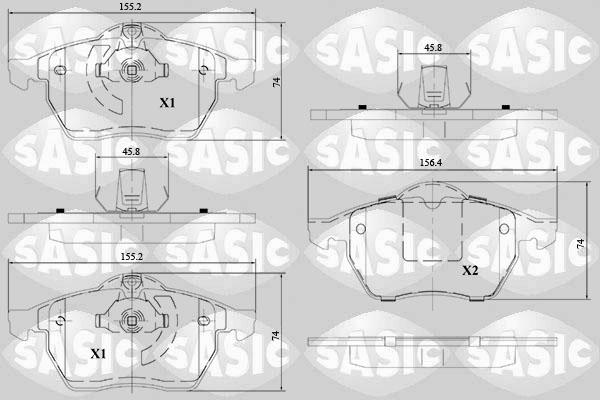 Sasic 6216114 - Əyləc altlığı dəsti, əyləc diski furqanavto.az