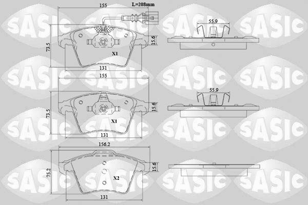 Sasic 6216188 - Əyləc altlığı dəsti, əyləc diski furqanavto.az