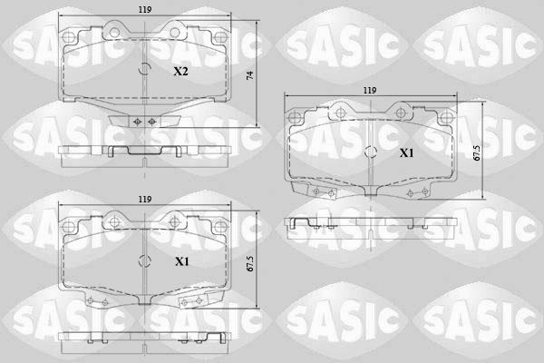 Sasic 6216129 - Əyləc altlığı dəsti, əyləc diski furqanavto.az