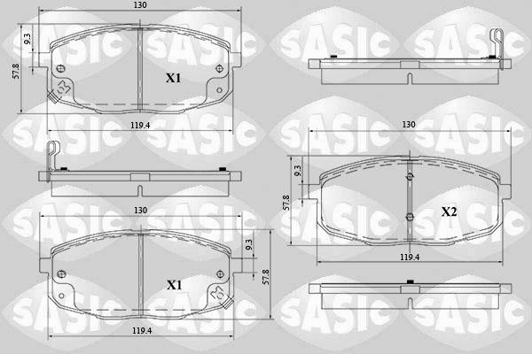 Sasic 6216125 - Əyləc altlığı dəsti, əyləc diski furqanavto.az