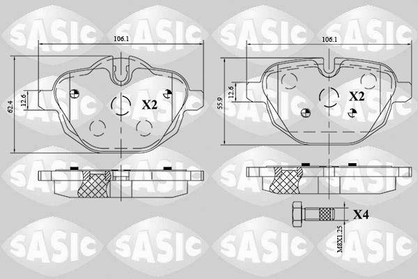 Sasic 6216174 - Əyləc altlığı dəsti, əyləc diski furqanavto.az