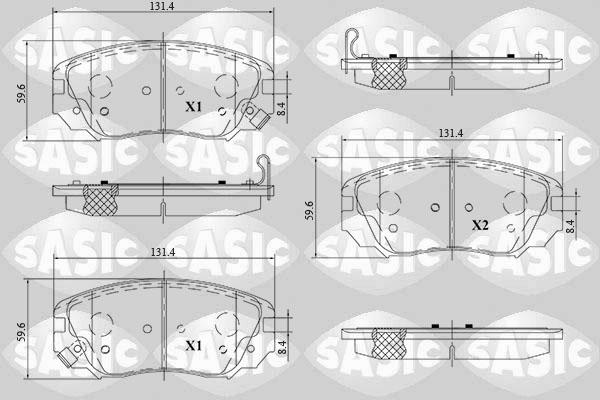 Sasic 6216177 - Əyləc altlığı dəsti, əyləc diski furqanavto.az