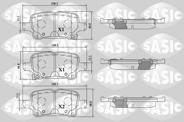 Sasic 6216209 - Əyləc altlığı dəsti, əyləc diski furqanavto.az