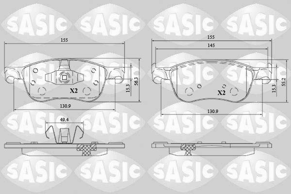 Sasic 6216205 - Əyləc altlığı dəsti, əyləc diski furqanavto.az