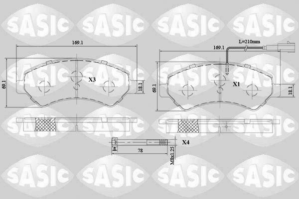 Sasic 6210069 - Əyləc altlığı dəsti, əyləc diski furqanavto.az