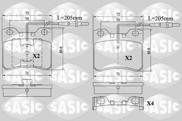 Sasic 6210065 - Əyləc altlığı dəsti, əyləc diski furqanavto.az