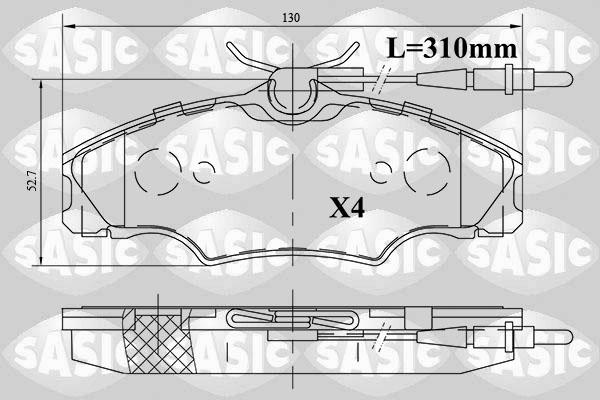 Sasic 6210061 - Əyləc altlığı dəsti, əyləc diski www.furqanavto.az