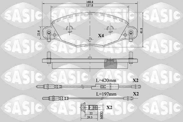 Sasic 6210062 - Əyləc altlığı dəsti, əyləc diski furqanavto.az