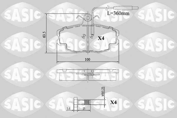 Sasic 6210067 - Əyləc altlığı dəsti, əyləc diski furqanavto.az