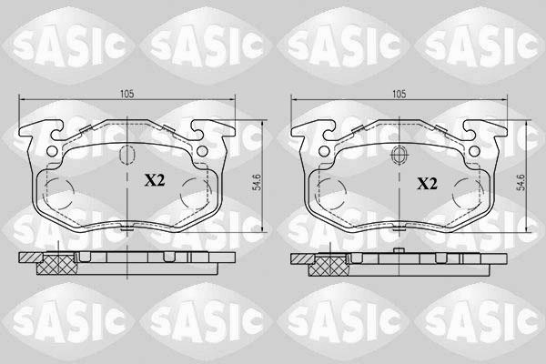 Sasic 6210011 - Əyləc altlığı dəsti, əyləc diski furqanavto.az