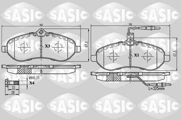 Sasic 6210017 - Əyləc altlığı dəsti, əyləc diski furqanavto.az