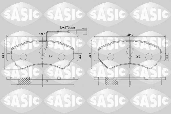 Sasic 6210084 - Əyləc altlığı dəsti, əyləc diski furqanavto.az