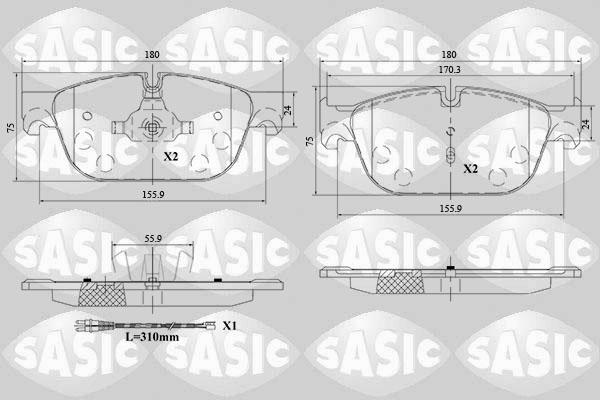 Sasic 6210085 - Əyləc altlığı dəsti, əyləc diski furqanavto.az