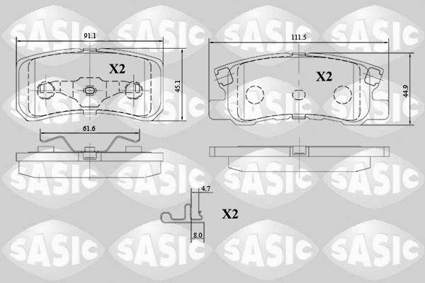 Sasic 6210071 - Əyləc altlığı dəsti, əyləc diski furqanavto.az