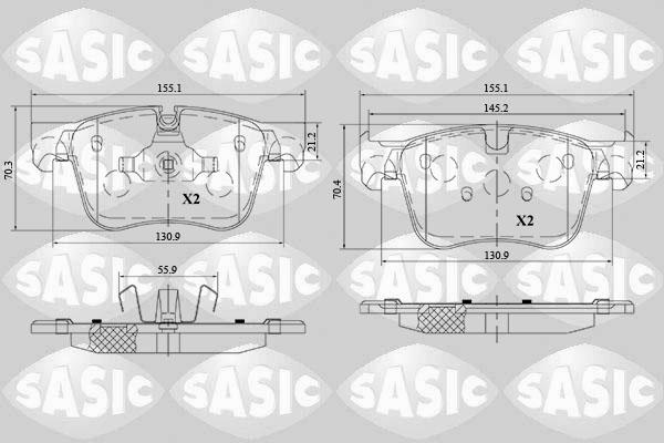 Sasic 6210077 - Əyləc altlığı dəsti, əyləc diski furqanavto.az