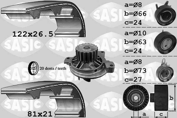 Sasic 3906052 - Su Pompası və Vaxt Kəməri Dəsti furqanavto.az