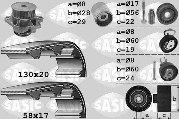 Sasic 3906060 - Su Pompası və Vaxt Kəməri Dəsti furqanavto.az